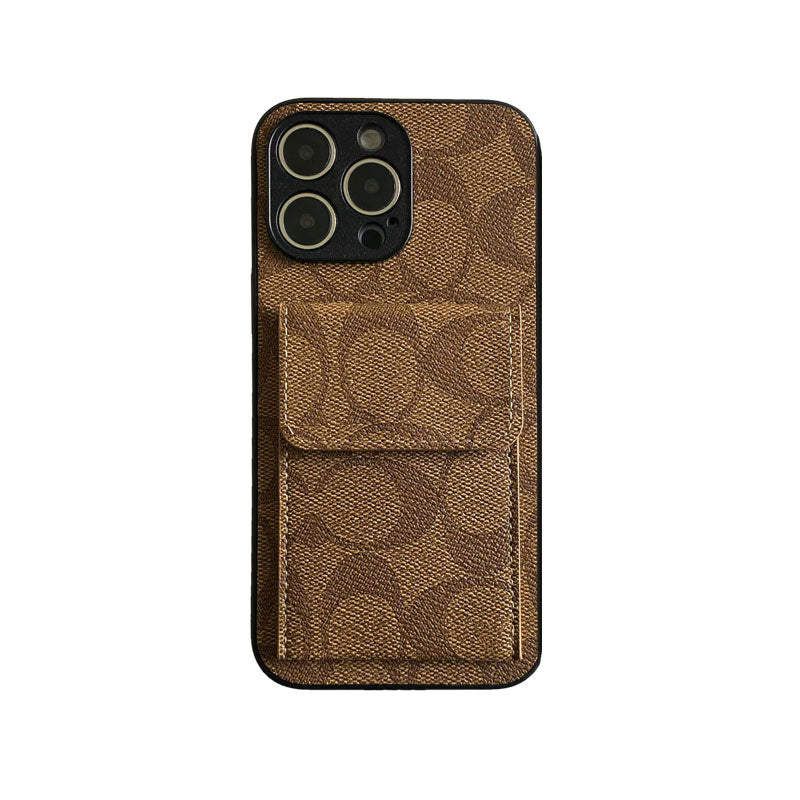 Coach iPhone-sak med lommebok mørkebrun-hp240513