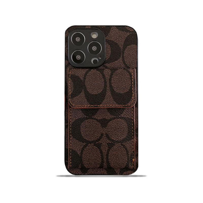 Coach iPhone-sak med lommebok mørkebrun-hp240513