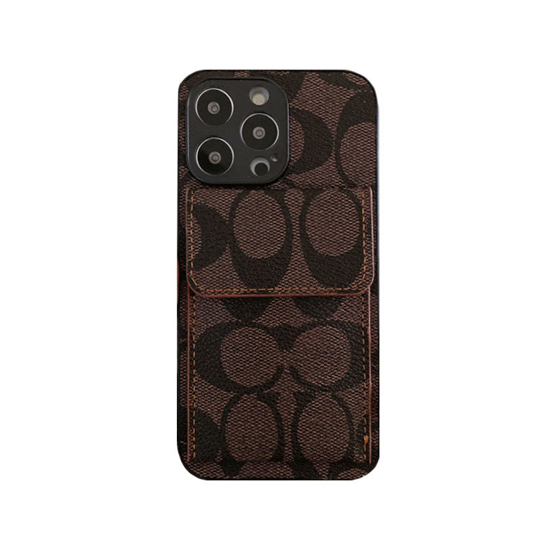 Coach iPhone-sak med lommebok mørkebrun-hp240513