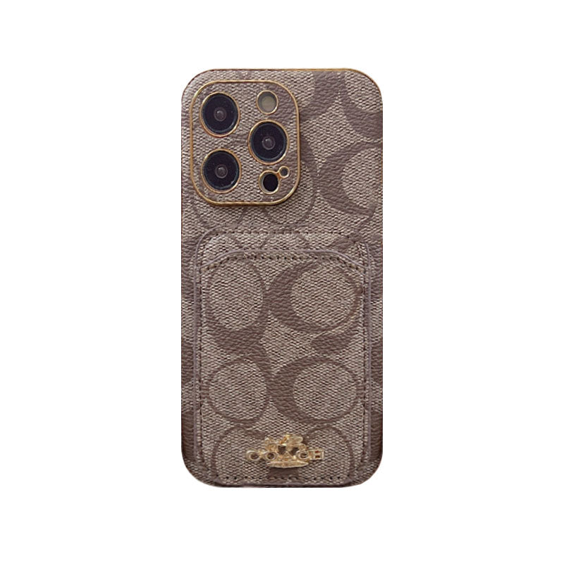 Custodia per iPhone Coach con titolare della carta Brown -kb241651