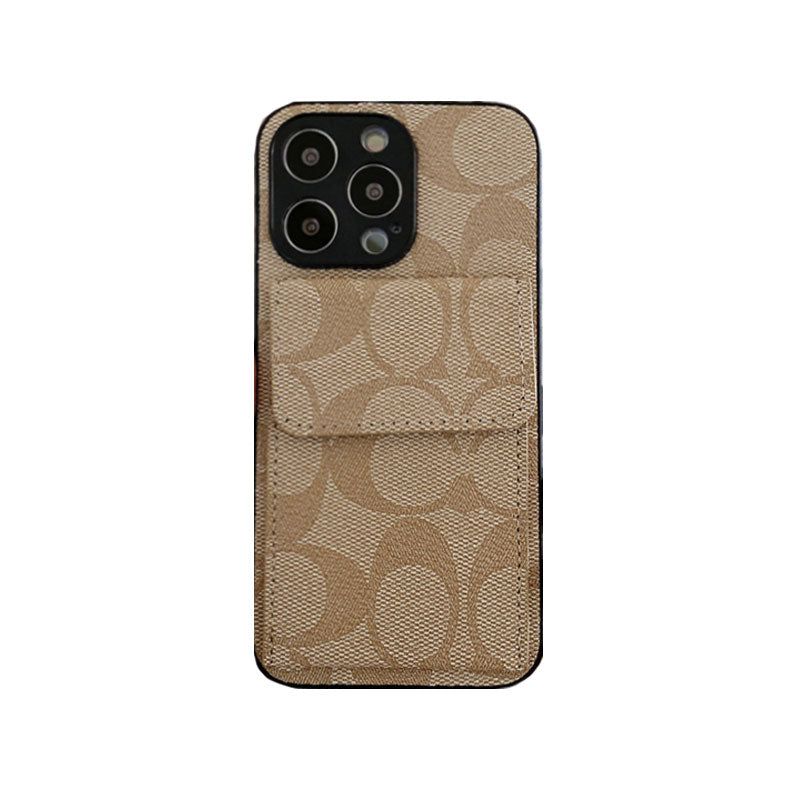 Coach iPhone-sak med lommebok mørkebrun-hp240513