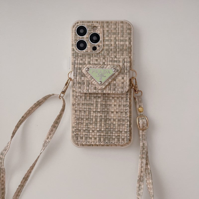PRA Weave Card Bag Crossbody iPhone Case