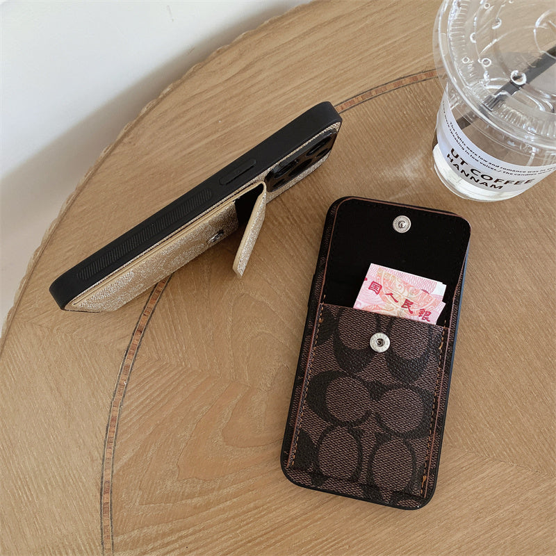 Coach iPhone-sak med lommebok mørkebrun-hp240513
