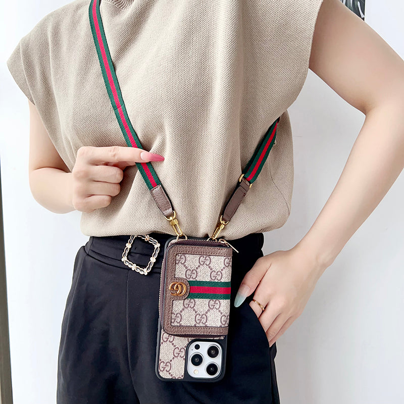 Lou GG Card Chain Chain Case para iPhone