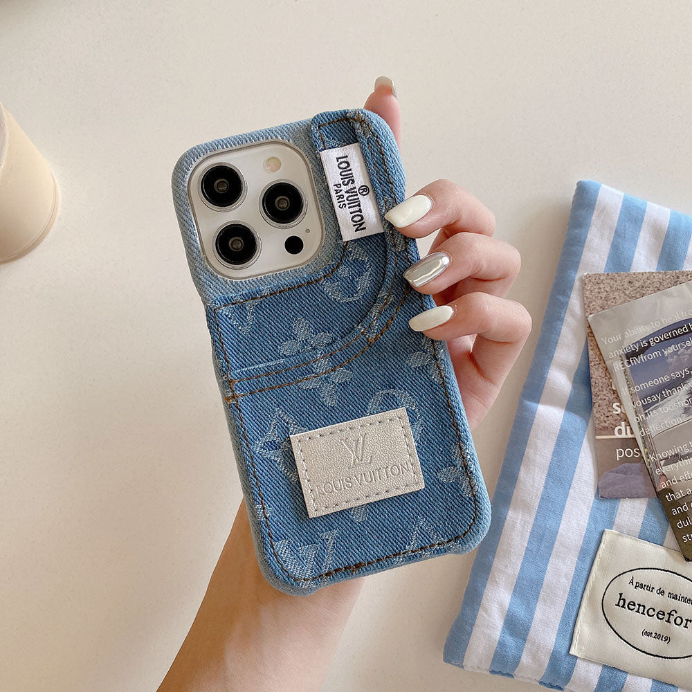 Lou jeans patroon iPhone -hoesje