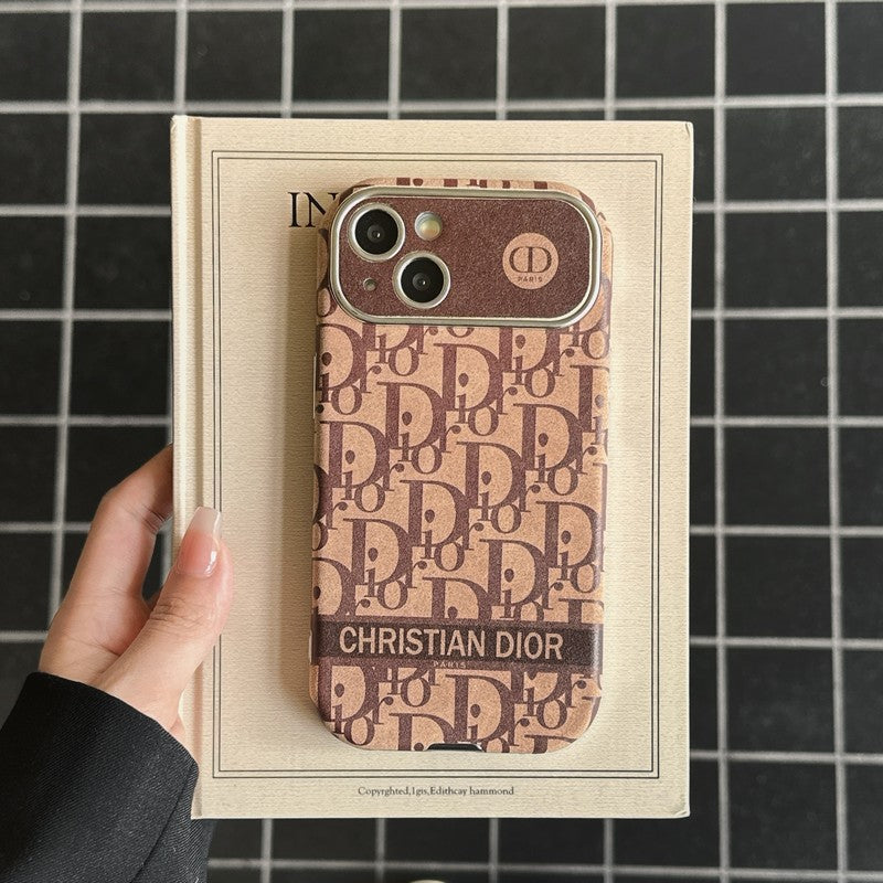 CD Wit & Bruin leren iPhone-hoesje