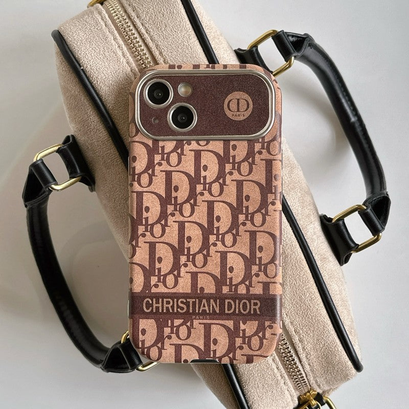 CD Wit & Bruin leren iPhone-hoesje