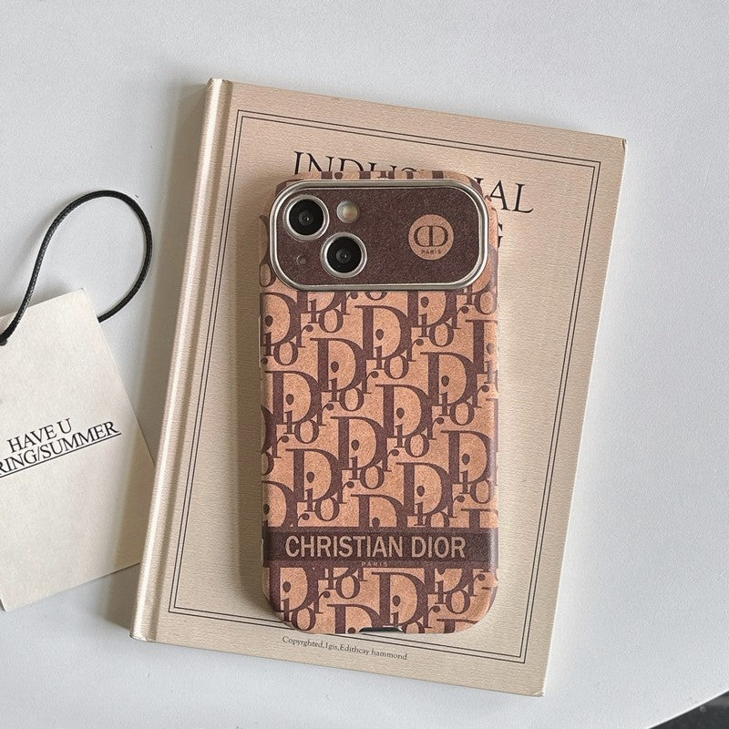 CD Wit & Bruin leren iPhone-hoesje