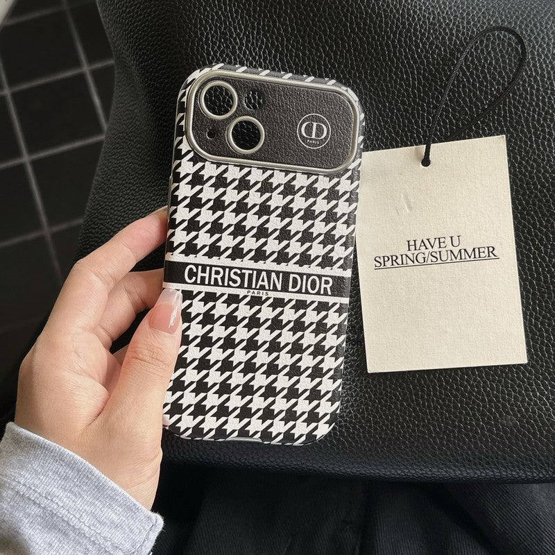CD Wit & Bruin leren iPhone-hoesje