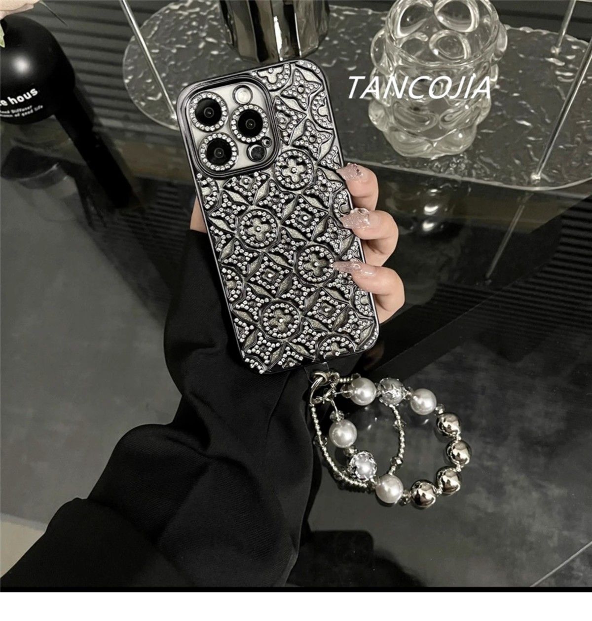 Luxe diamant in reliëf iPhone -hoes