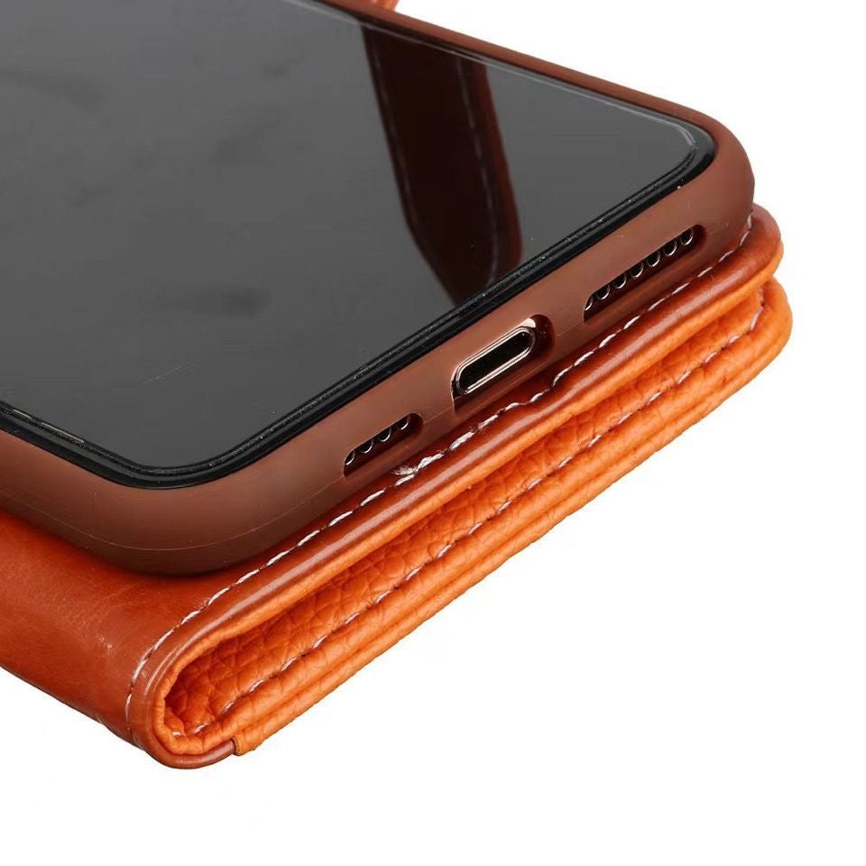 Chic spenne skinn iPhone -veske | Premium rullesteins tekstur, daglig stemningsforsterker