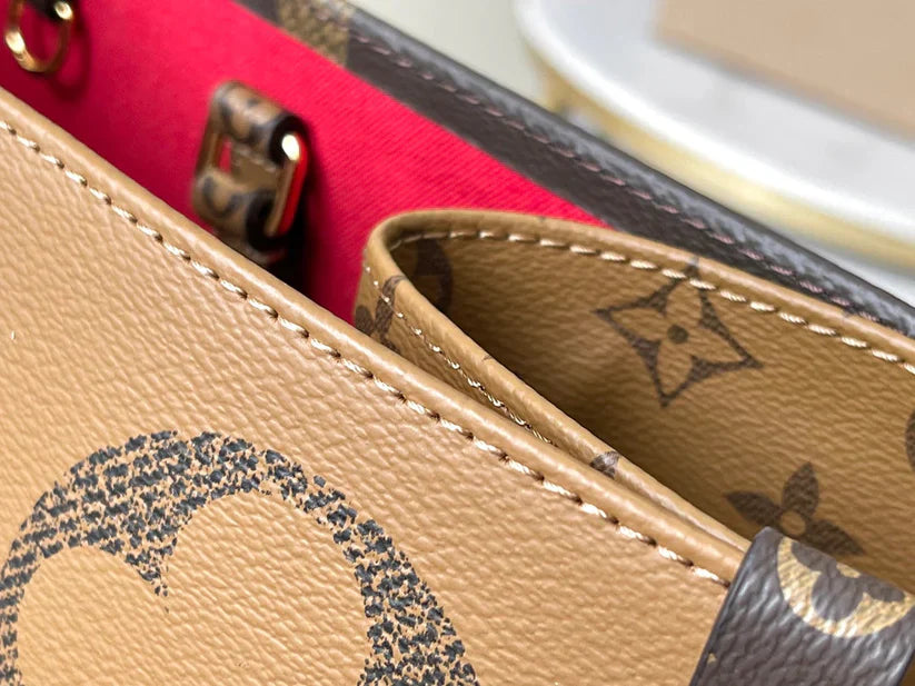 Luxe monogram lederen draagtas