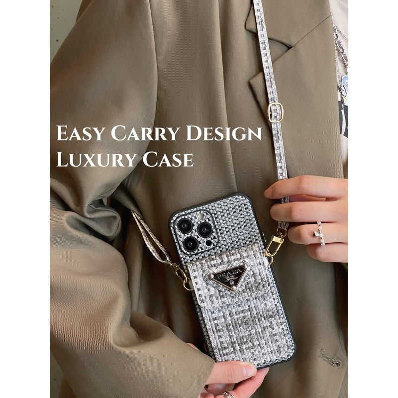 PRA Weave Card Bag Crossbody iPhone Case