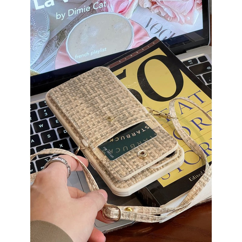 PRA Weave Card Bag Crossbody iPhone Case