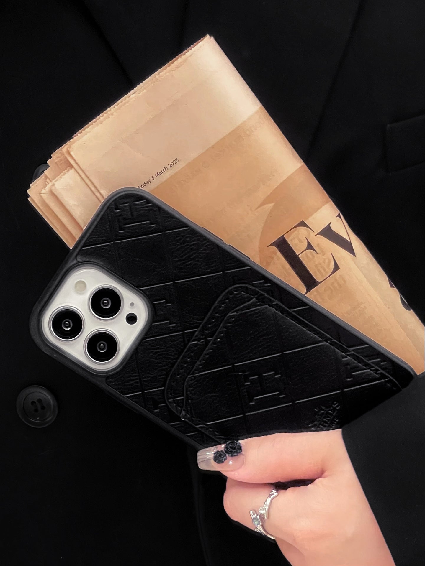 H Lederen kaarthouder iPhone -hoes