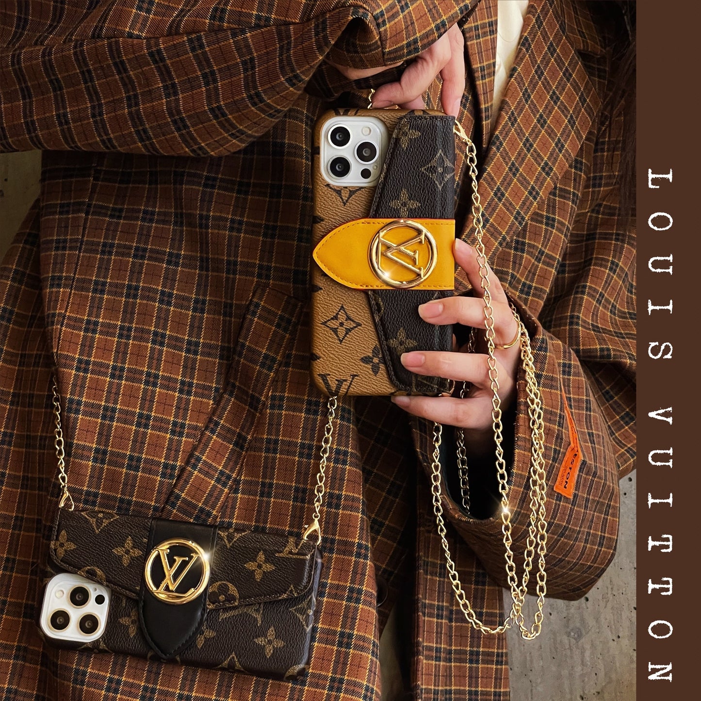 Lou Gold Crossbody -kaarthouder iPhone -hoes