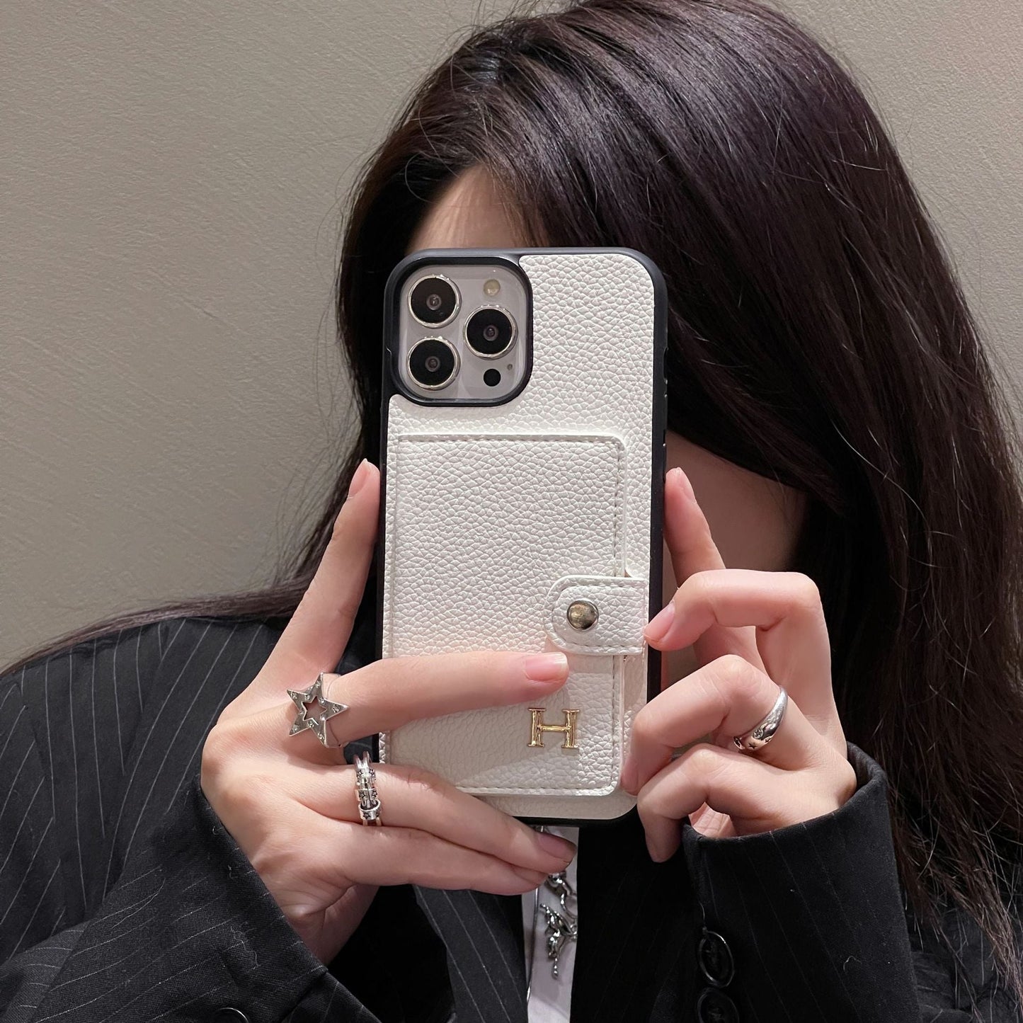 H Leather Card Holder iPhone -veske