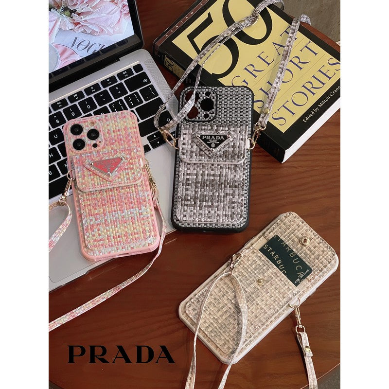 PRA Weave Card Bag Crossbody iPhone Case