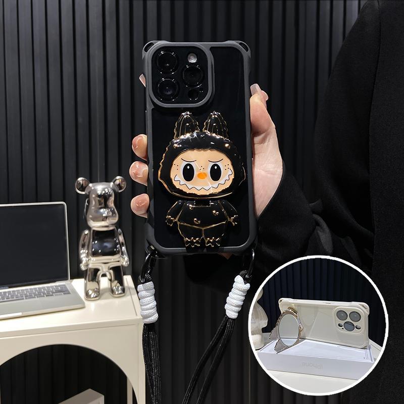 Hard Shell Labubu Mirror Kickstand iPhone Case - Rotatable Mirror | Sjokkfast design