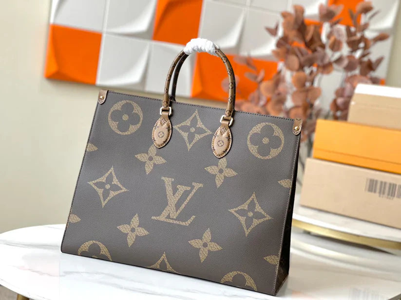 Luxe monogram lederen draagtas