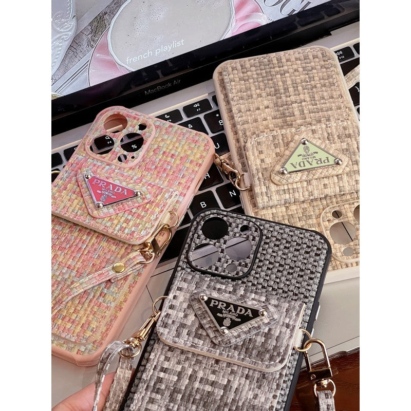 PRA Weave Card Bag Crossbody iPhone Case