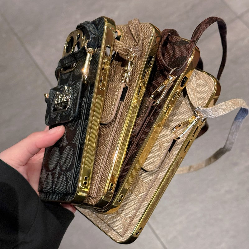 Coa Bolsa de bolsa de cartão de couro para iPhone