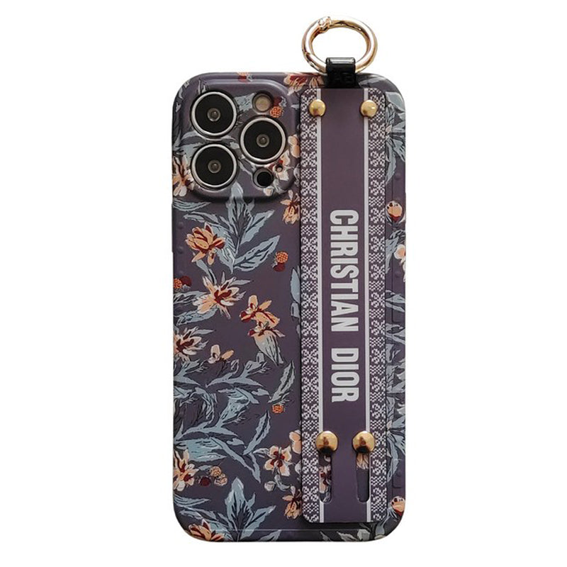 CD Lilla & Hvitt iPhone-deksel med armbånd