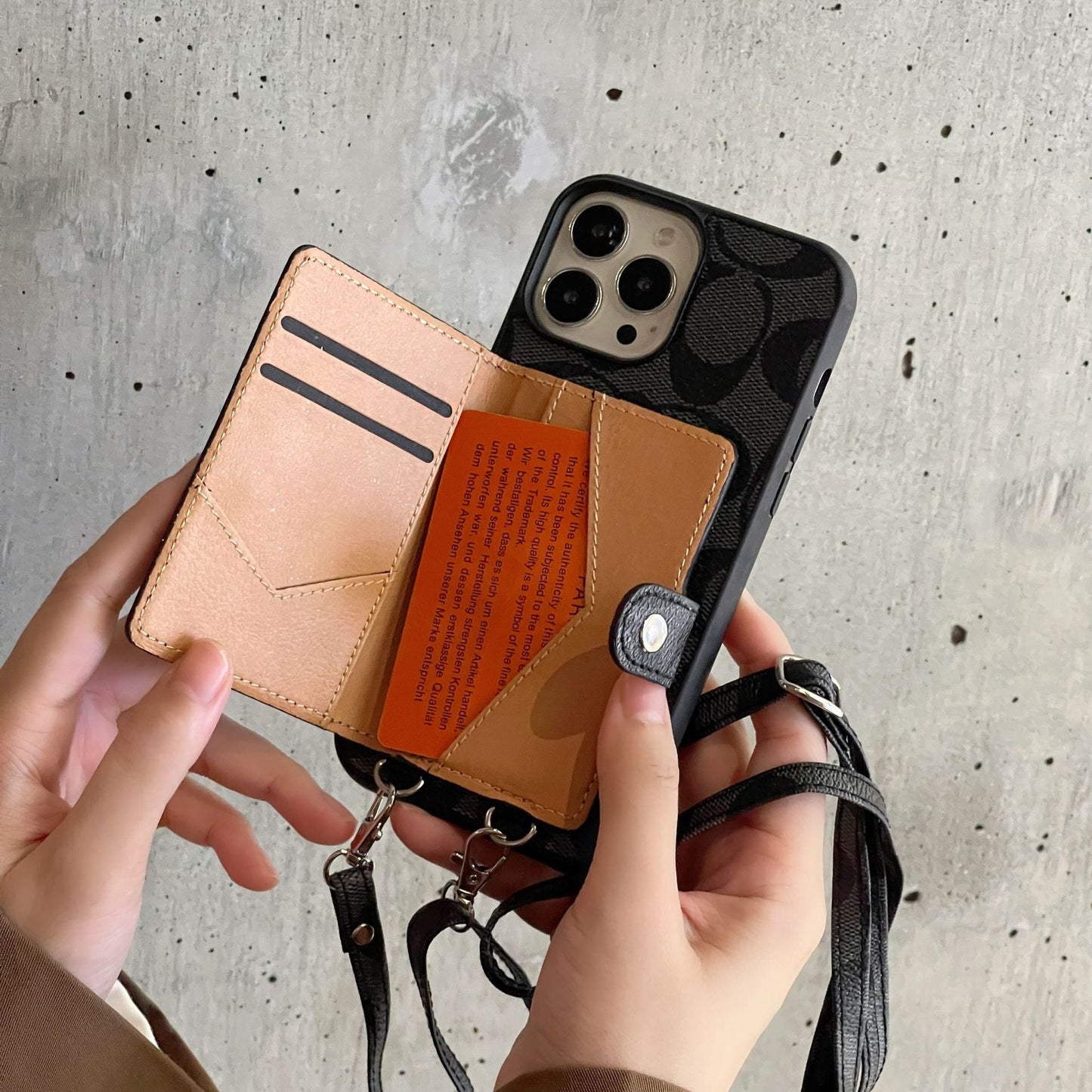 COA Card Bag Lederen Chain iPhone -hoesje
