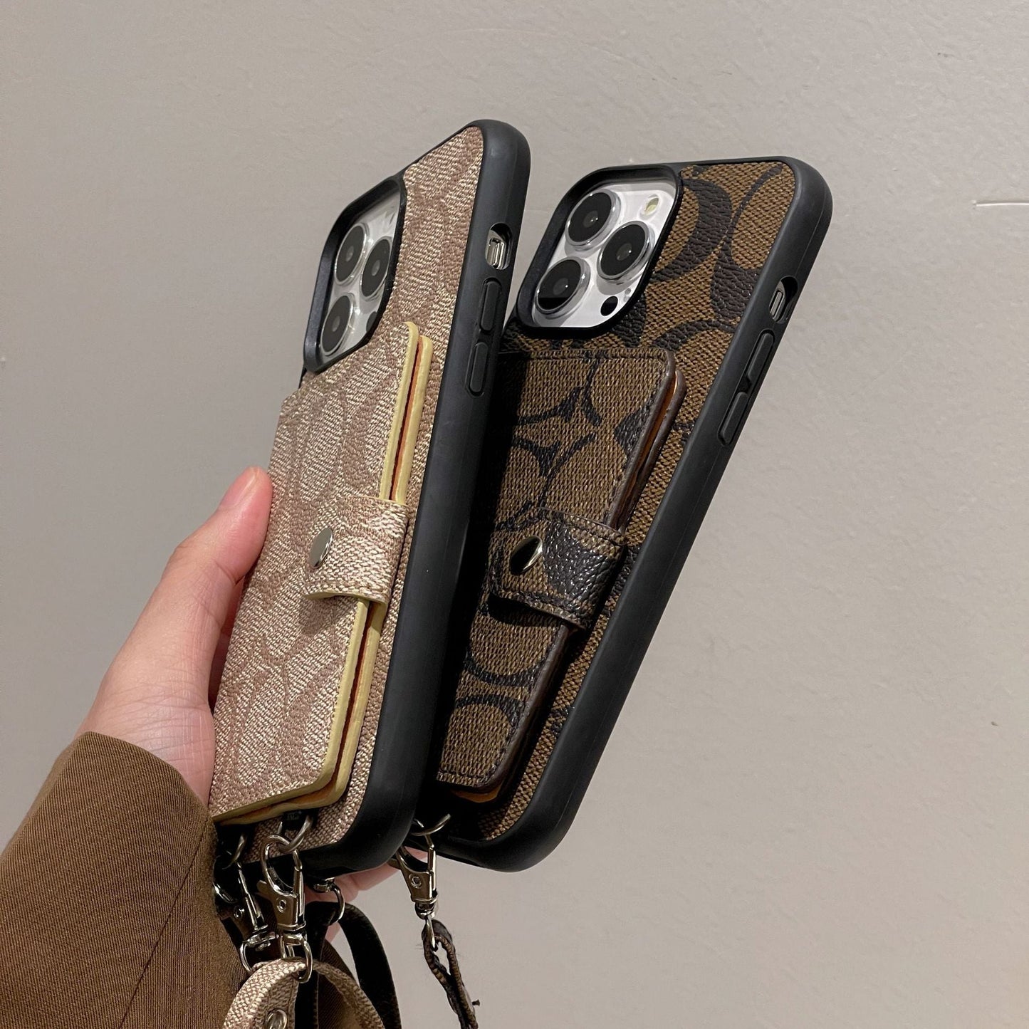 COA Card Bag Lederen Chain iPhone -hoesje
