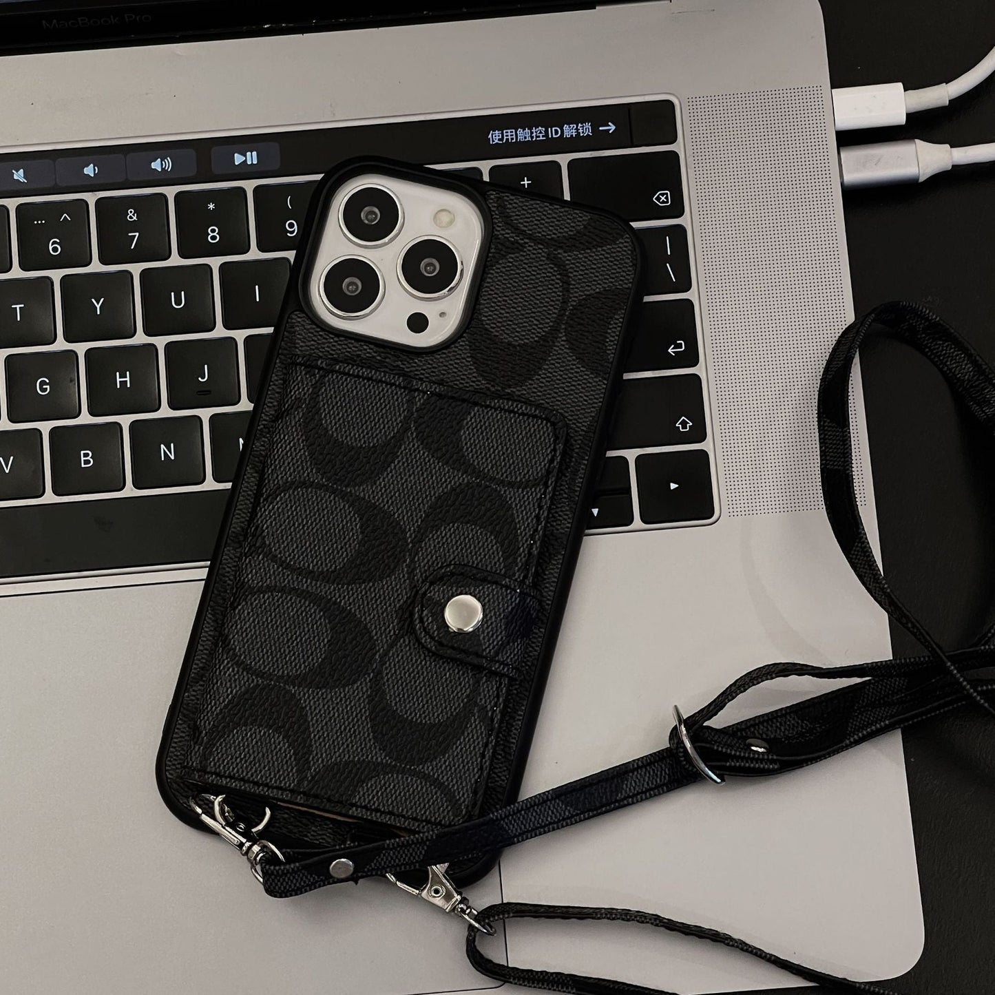 COA Card Bag Lederen Chain iPhone -hoesje