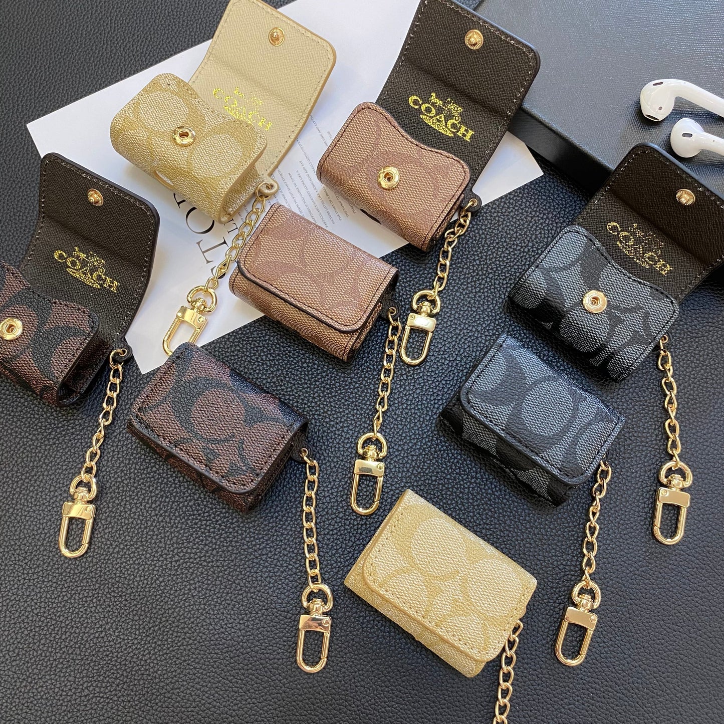 Coach de luxo AirPods Pro Cases Light Brown-YH240425