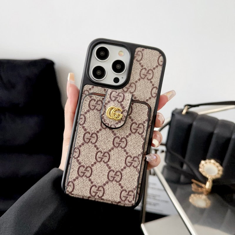 Caixa para iPhone da cadeia de bolsa de cartão GG
