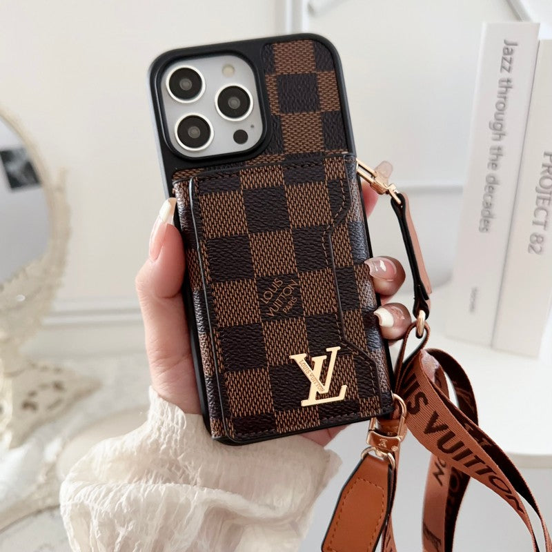 Lou sidekortpose Crossbody Chain iPhone Case