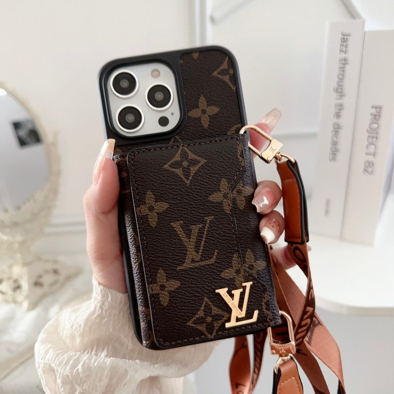 Lou sidekortpose Crossbody Chain iPhone Case