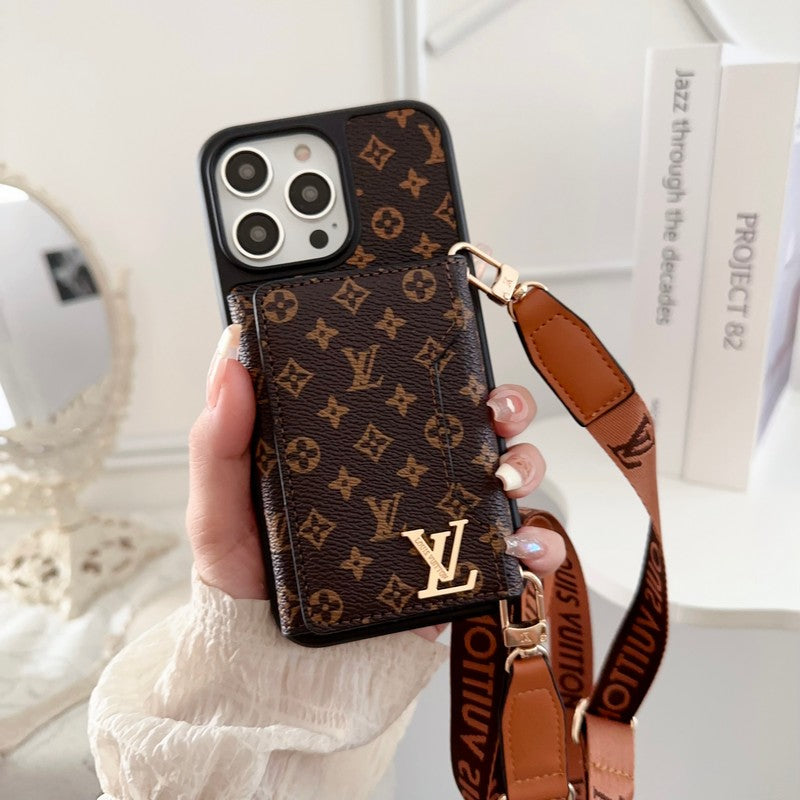 Lou sidekortpose Crossbody Chain iPhone Case