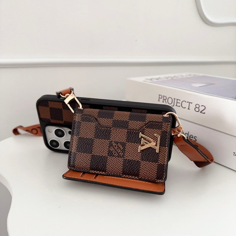 Lou sidekortpose Crossbody Chain iPhone Case