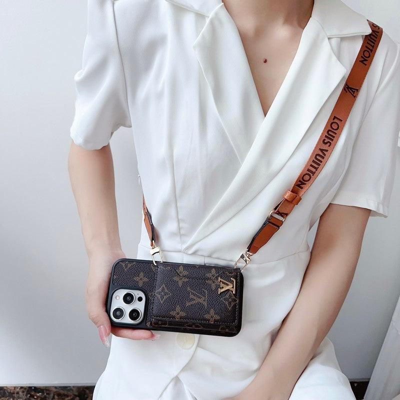 Lou sidekortpose Crossbody Chain iPhone Case