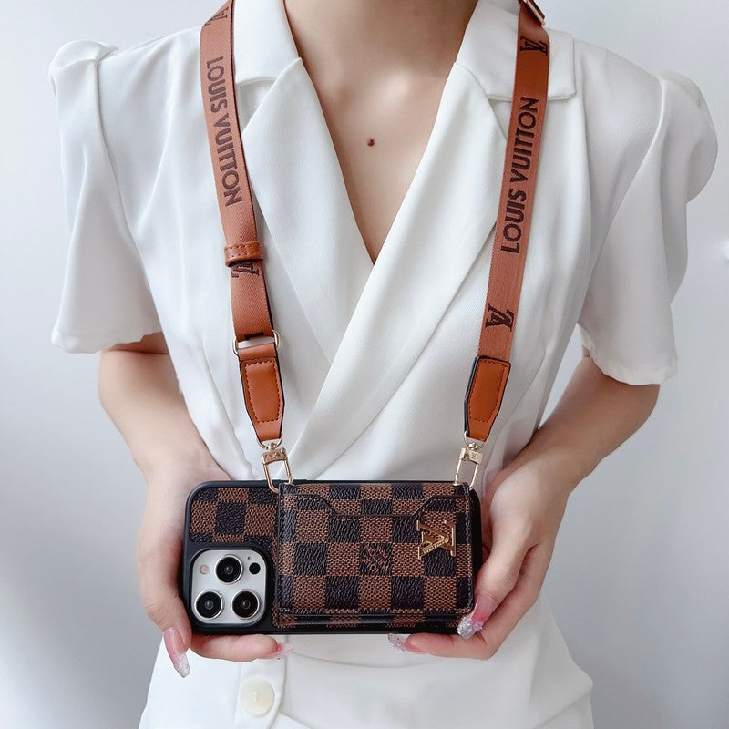 Lou sidekortpose Crossbody Chain iPhone Case