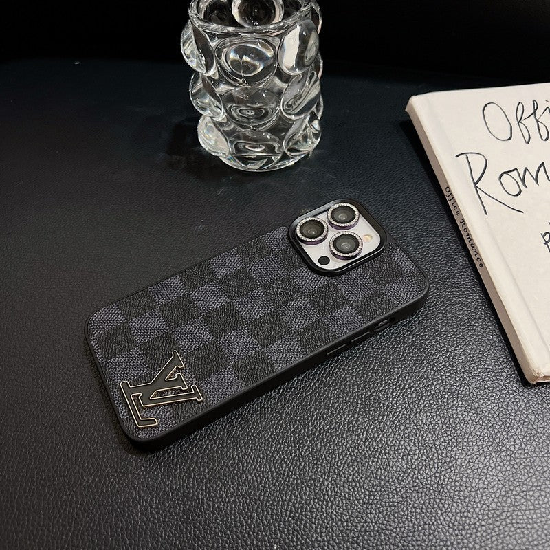 Lou Black Logo Leather iPhone -veske