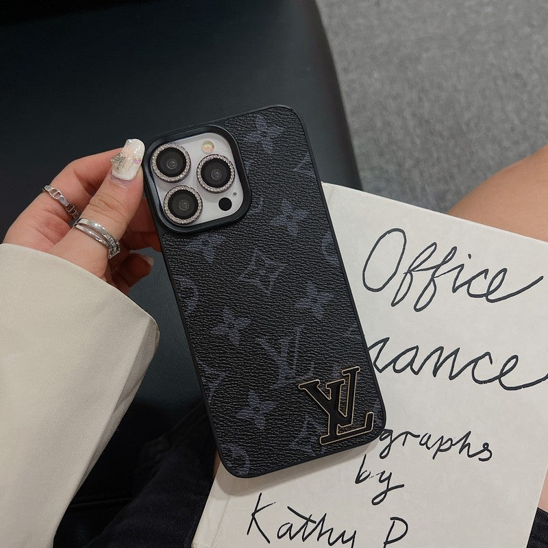 Lou Black Logo Leather iPhone -veske