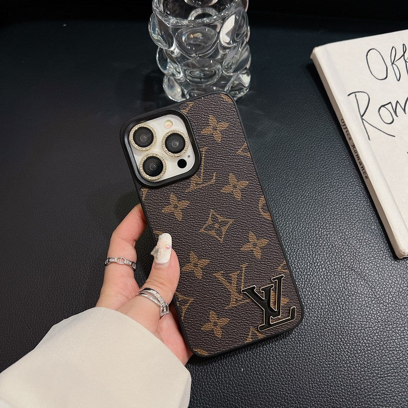 Lou Black Logo Leather iPhone -veske