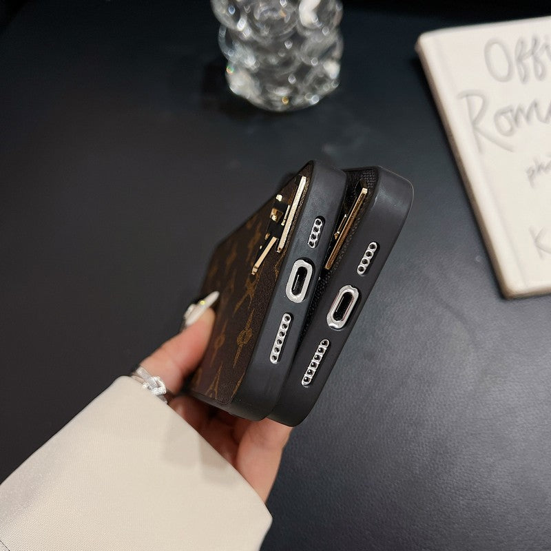 Lou Black Logo Leather iPhone -veske