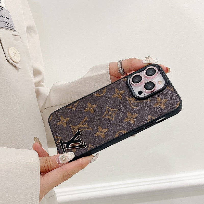 Lou Black Logo Leather iPhone -veske