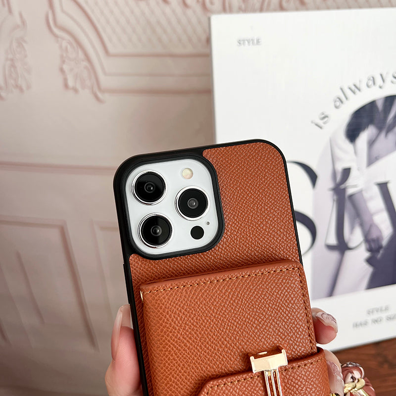 H do iPhone de couro de saco de cartão h capa