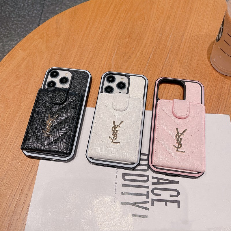 Saint Card Bag Color Lederen iPhone Case