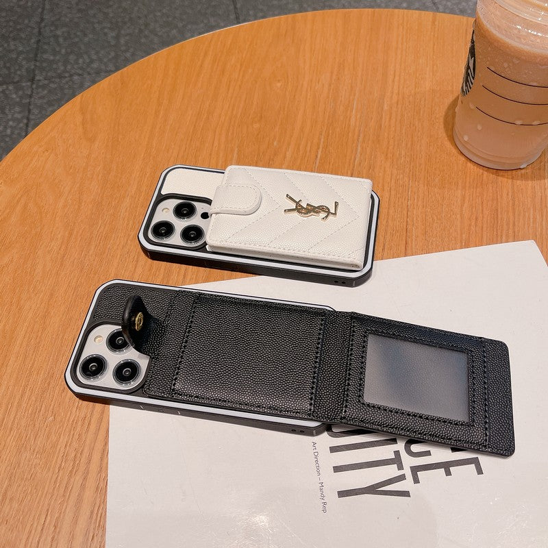 Saint Card Bag Color Lederen iPhone Case