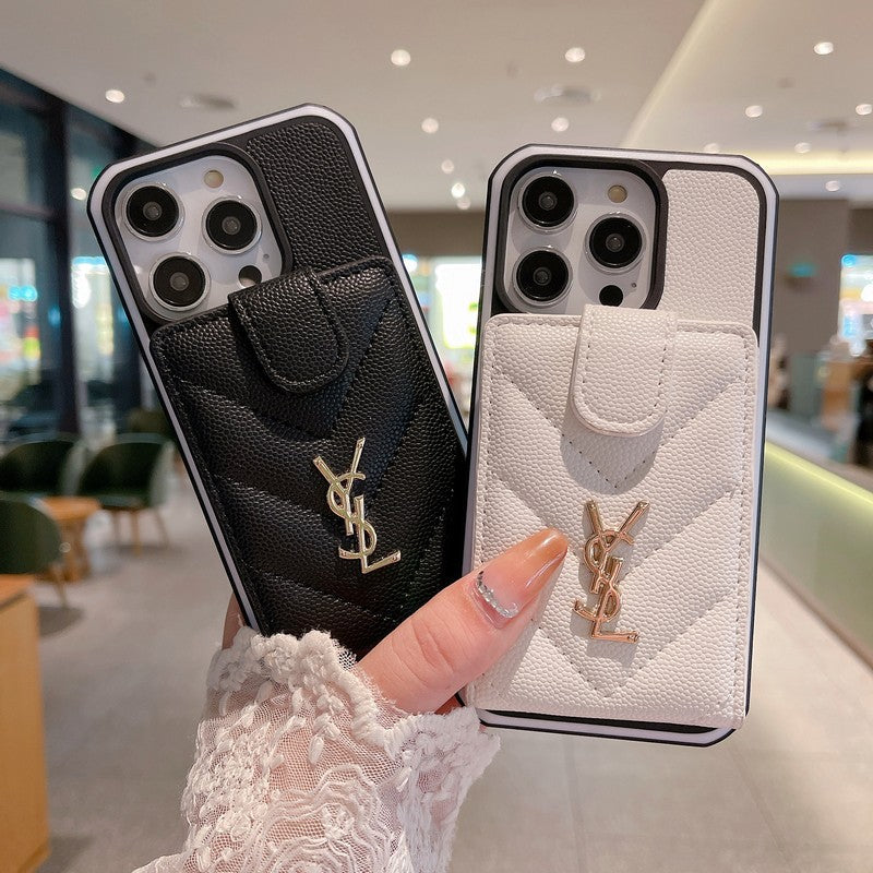 Saint Card Bag Color Lederen iPhone Case