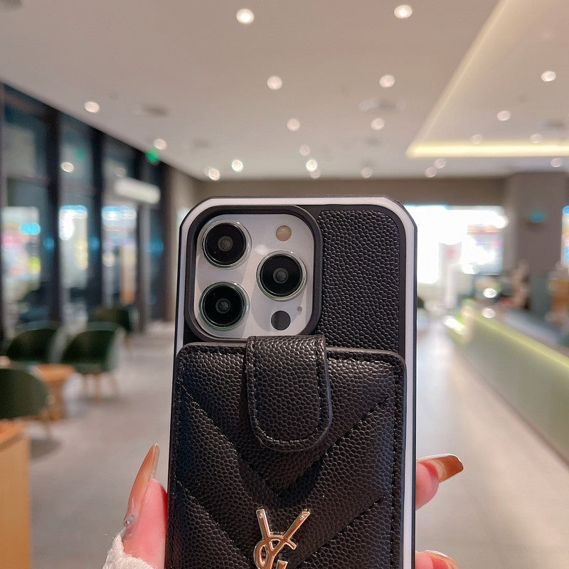 Saint Card Bag Color Lederen iPhone Case