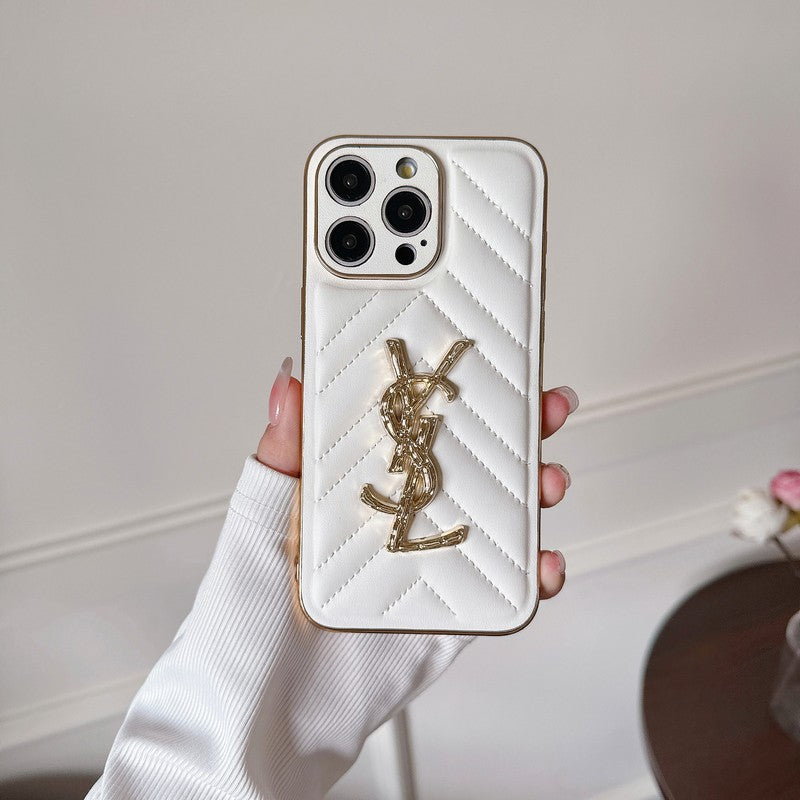 Caso para iPhone de couro colorido Saint