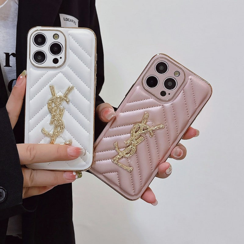 Caso para iPhone de couro colorido Saint